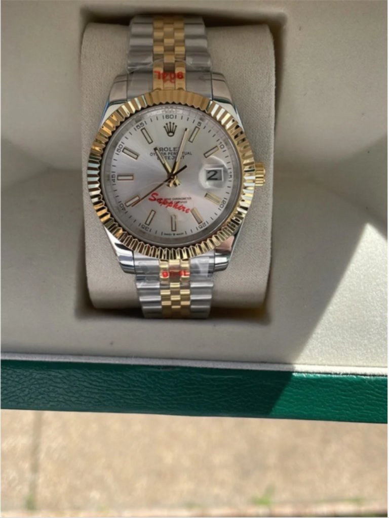 Rolex TwoTone Gold  Silver Jubilee Bracelet Mens Watch